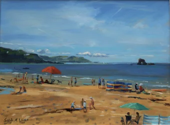 Thurlestone, parapluie rouge